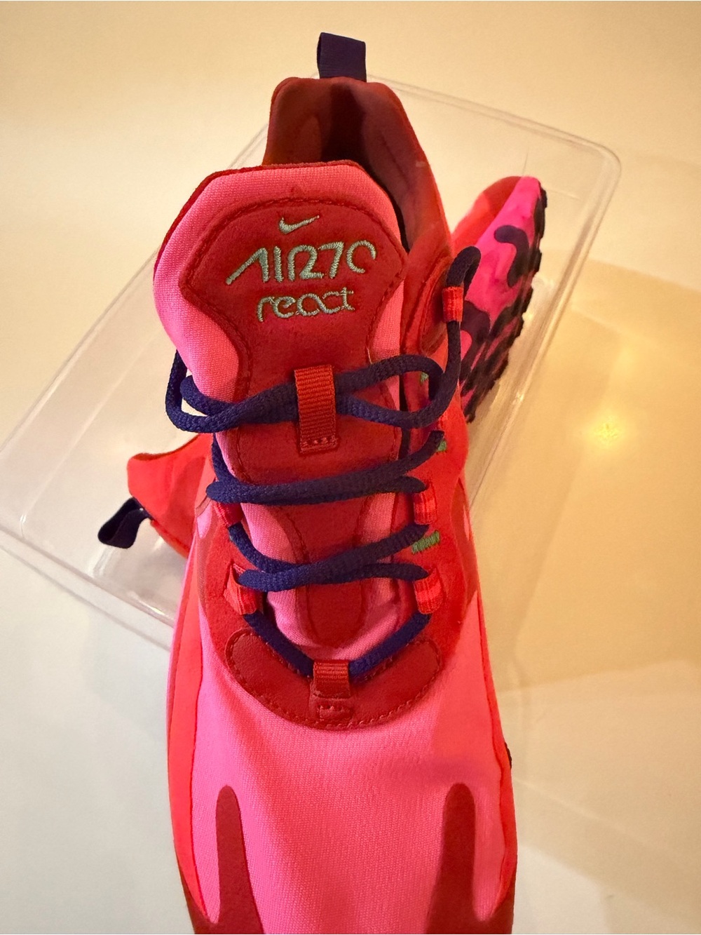 Nike Kids Air270 React Hot Pink and Purple Sneakers